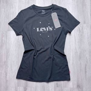 Levi's Women's XS NWT Black Short Sleeve 100% Cotton Logo Top New